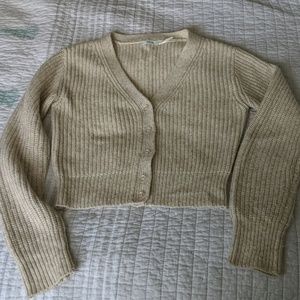 Cream Cropped Cozy Cardigan